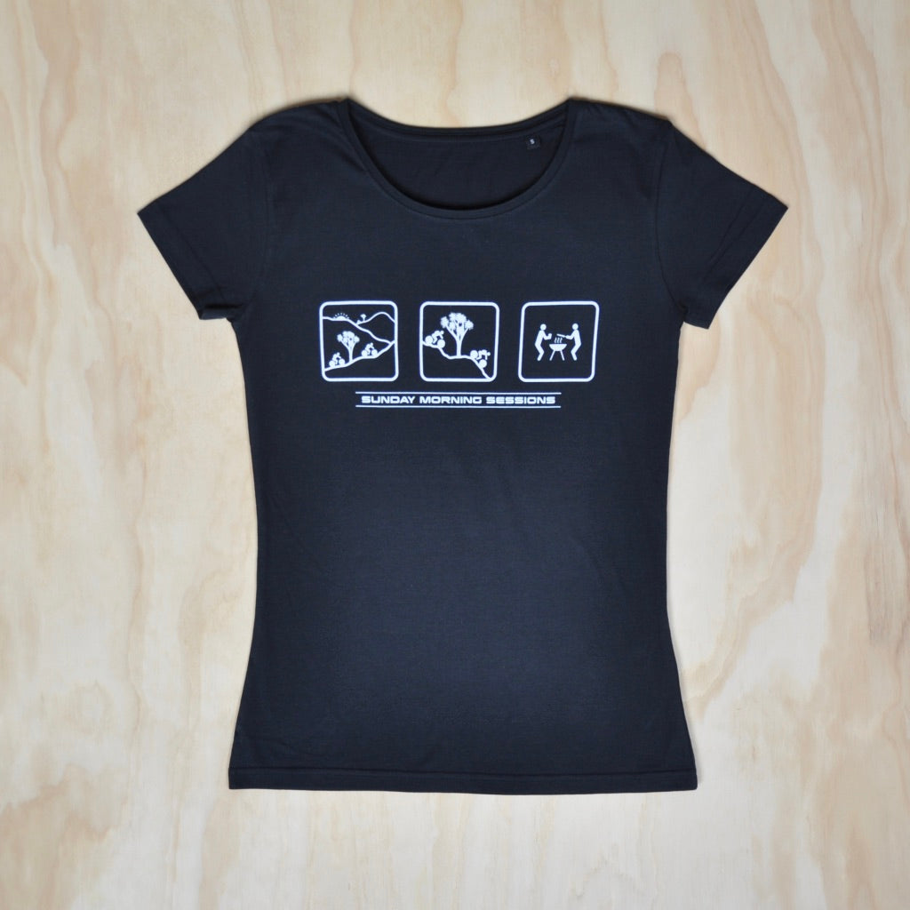 Womens Mountain Bike T-shirt - Black